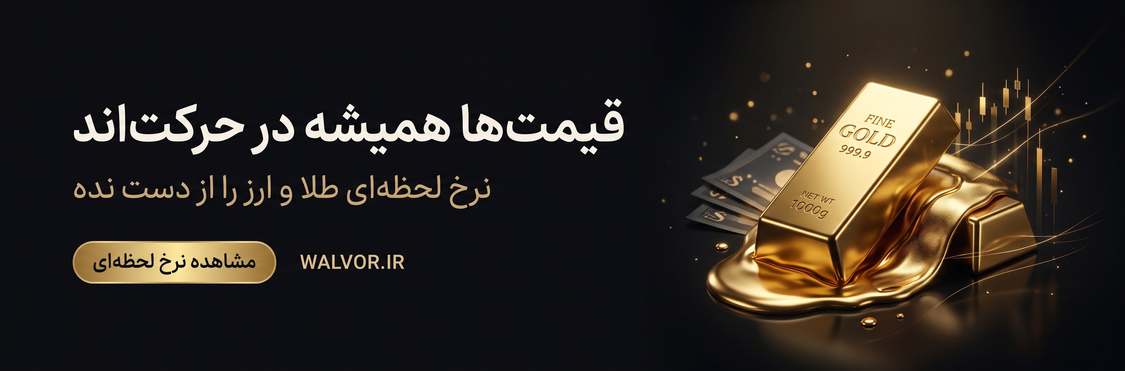 نرخ لحظه‌ای دلار، یورو، طلا و سکه